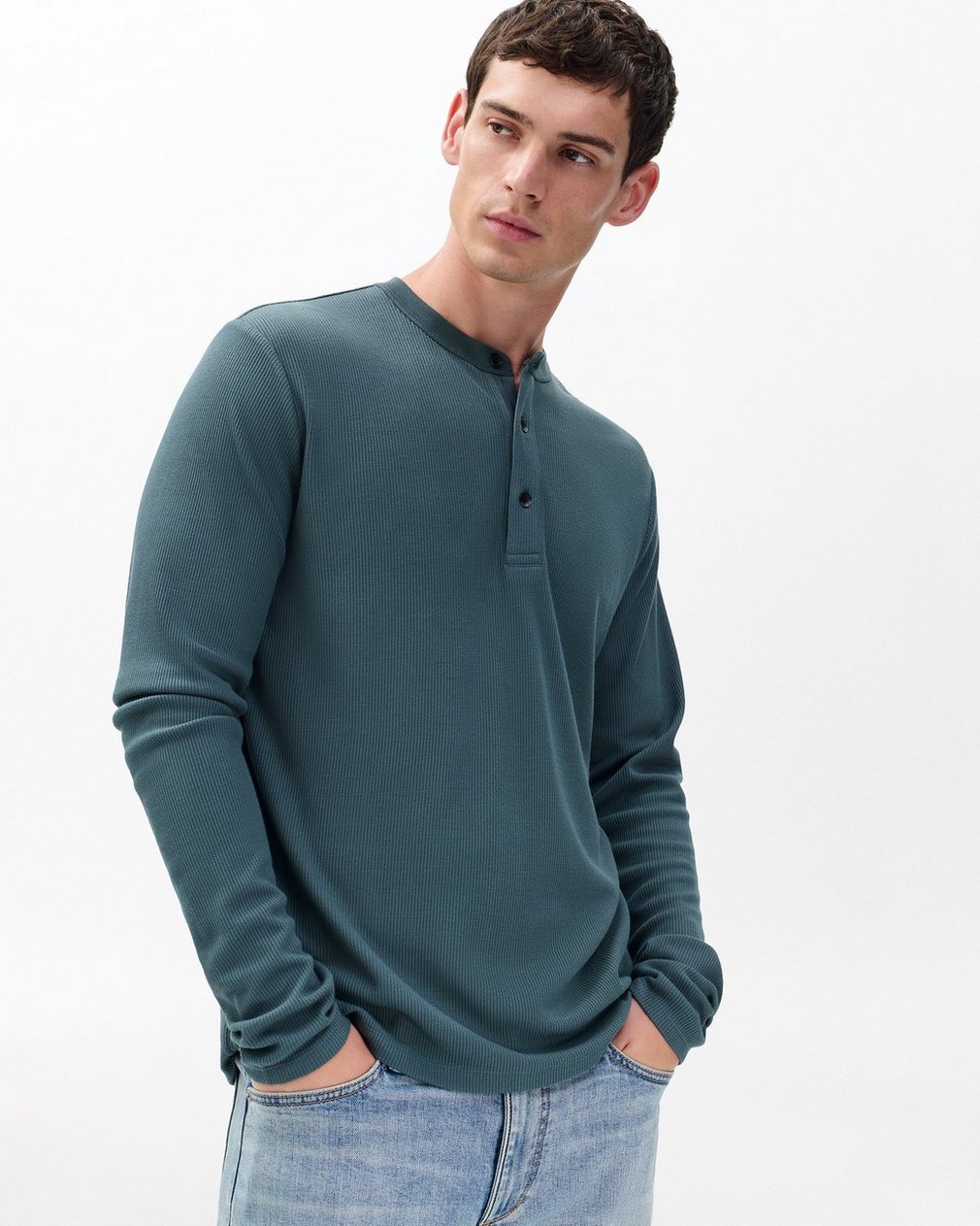 Tech Waffle Henley Slate - Image 2