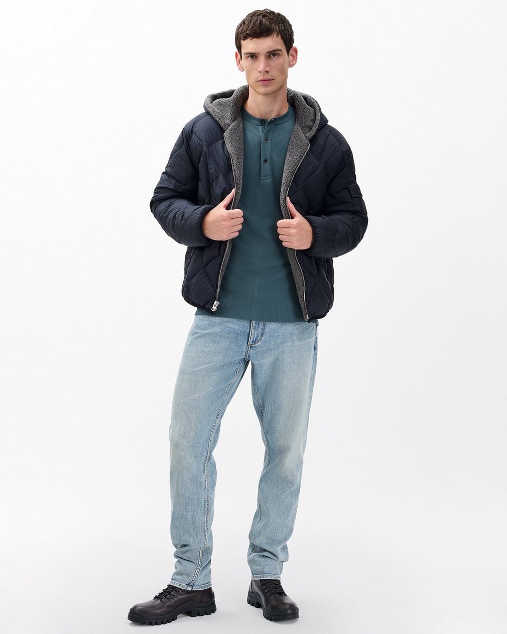 Tech Waffle Henley Slate - Image 3