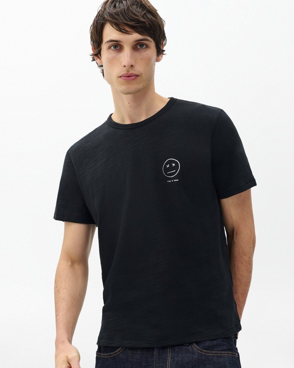 Sour Face Embroidered T Shirt Black - Image 2