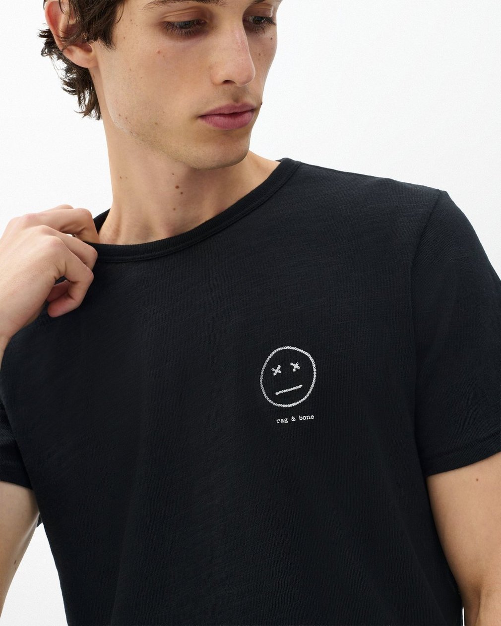 Sour Face Embroidered T Shirt Black - Image 4