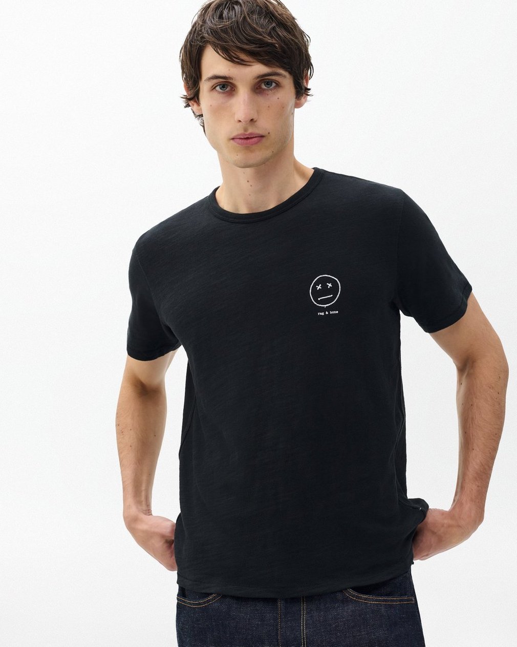 Sour Face Embroidered T Shirt Black - Image 5