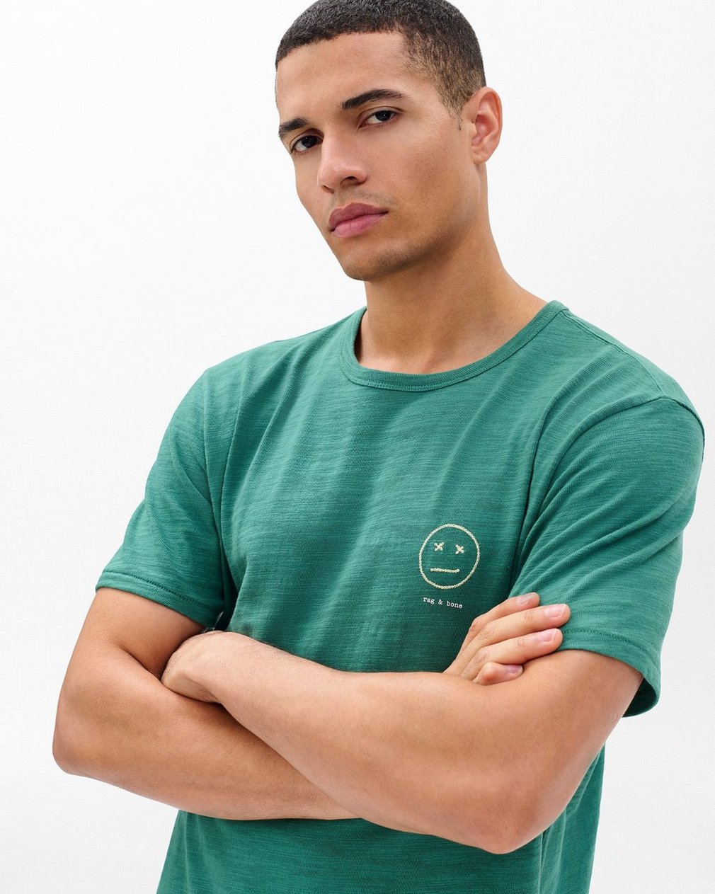 Sour Face Embroidered T Shirt Pine Forest - Image 4