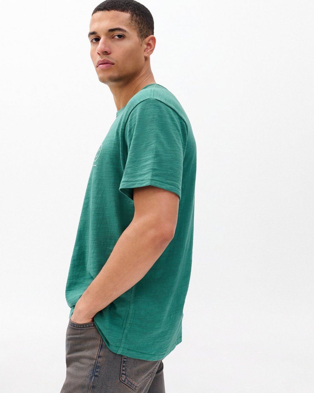 Sour Face Embroidered T Shirt Pine Forest - Image 5