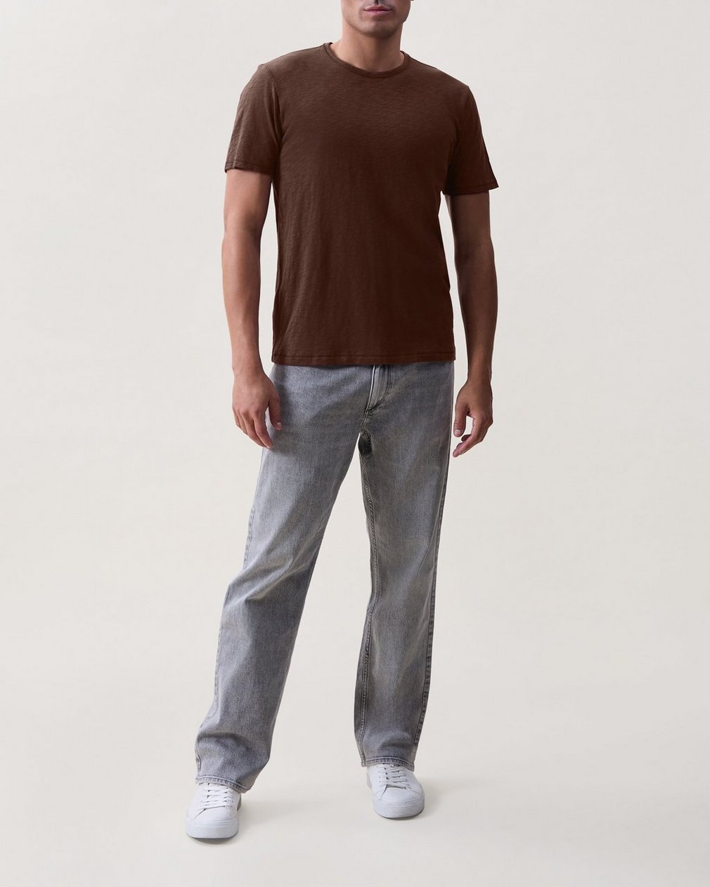 Classic Slub Cotton T Shirt Espresso