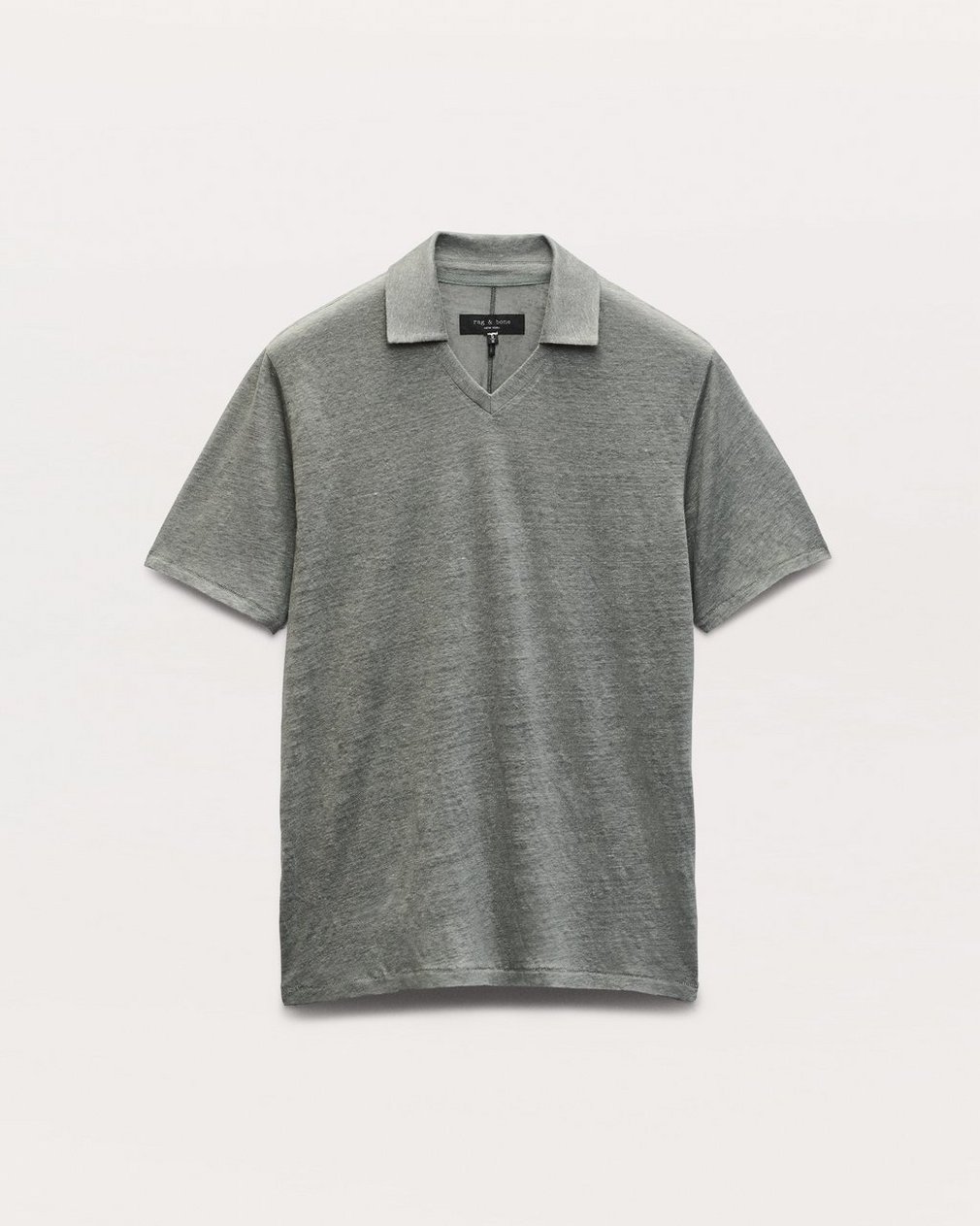 Linen Johnny Collar Polo Pavement