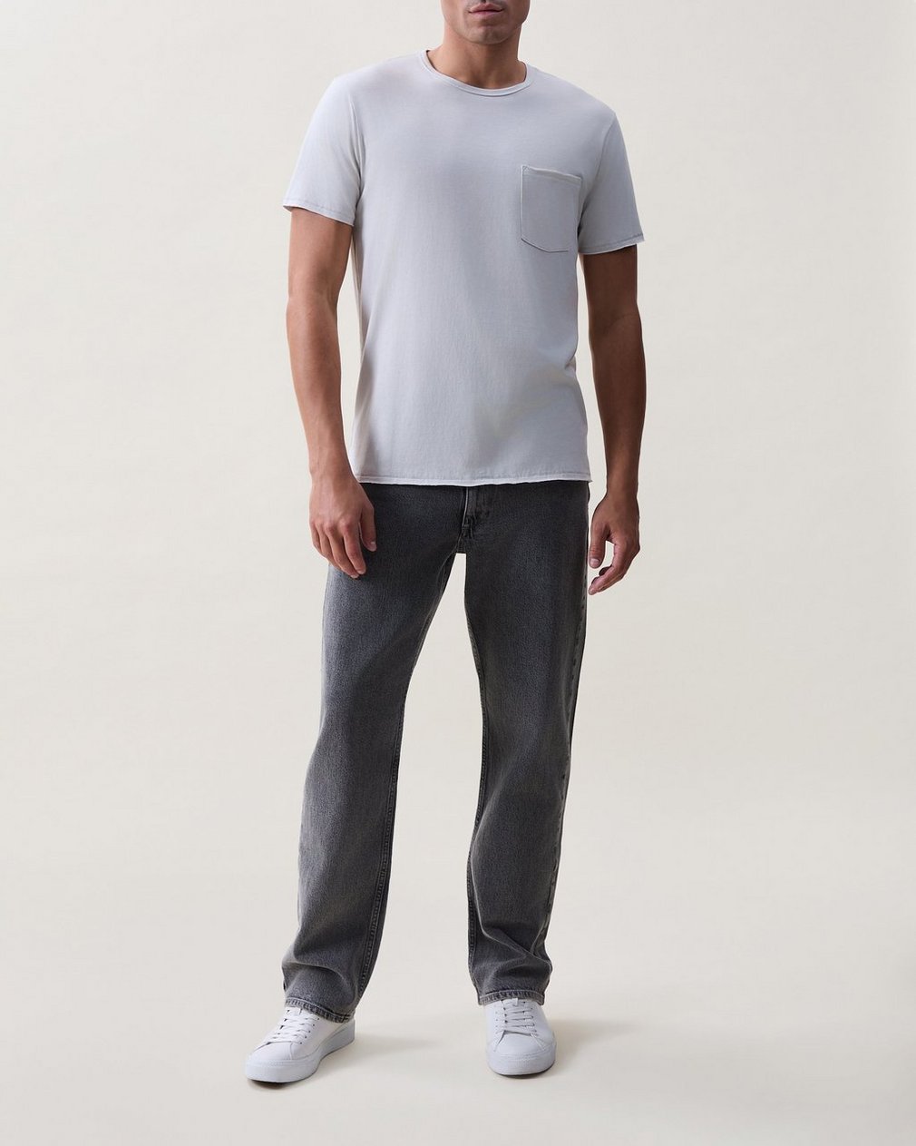Matthew Pocket T Shirt Natural Grey