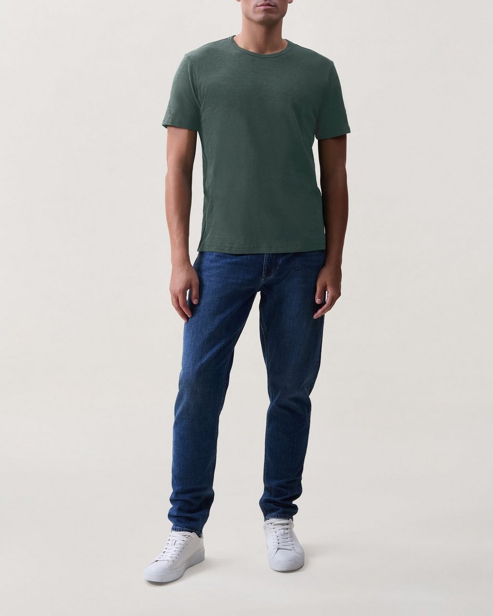Classic Slub Cotton T Shirt Pale Pine