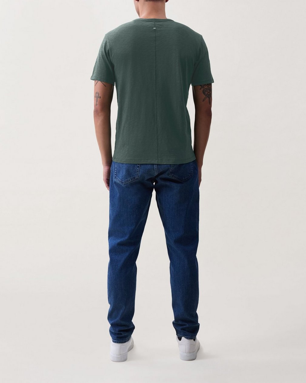 Classic Slub Cotton T Shirt Pale Pine - Image 2
