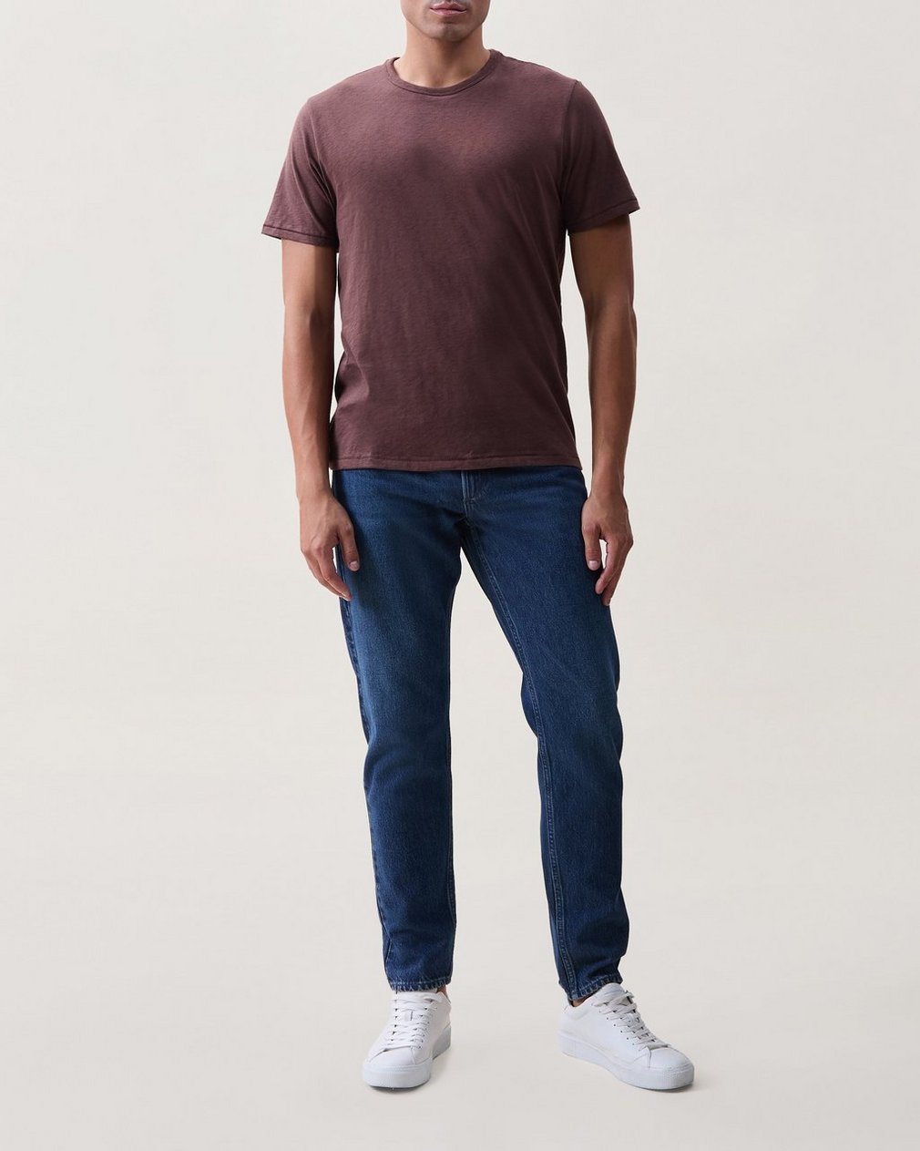 Classic Slub Cotton T Shirt Dark Berry