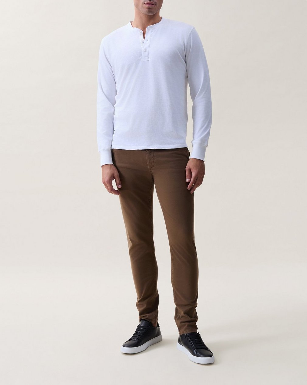 Classic Slub Cotton Long-Sleeve Henley White