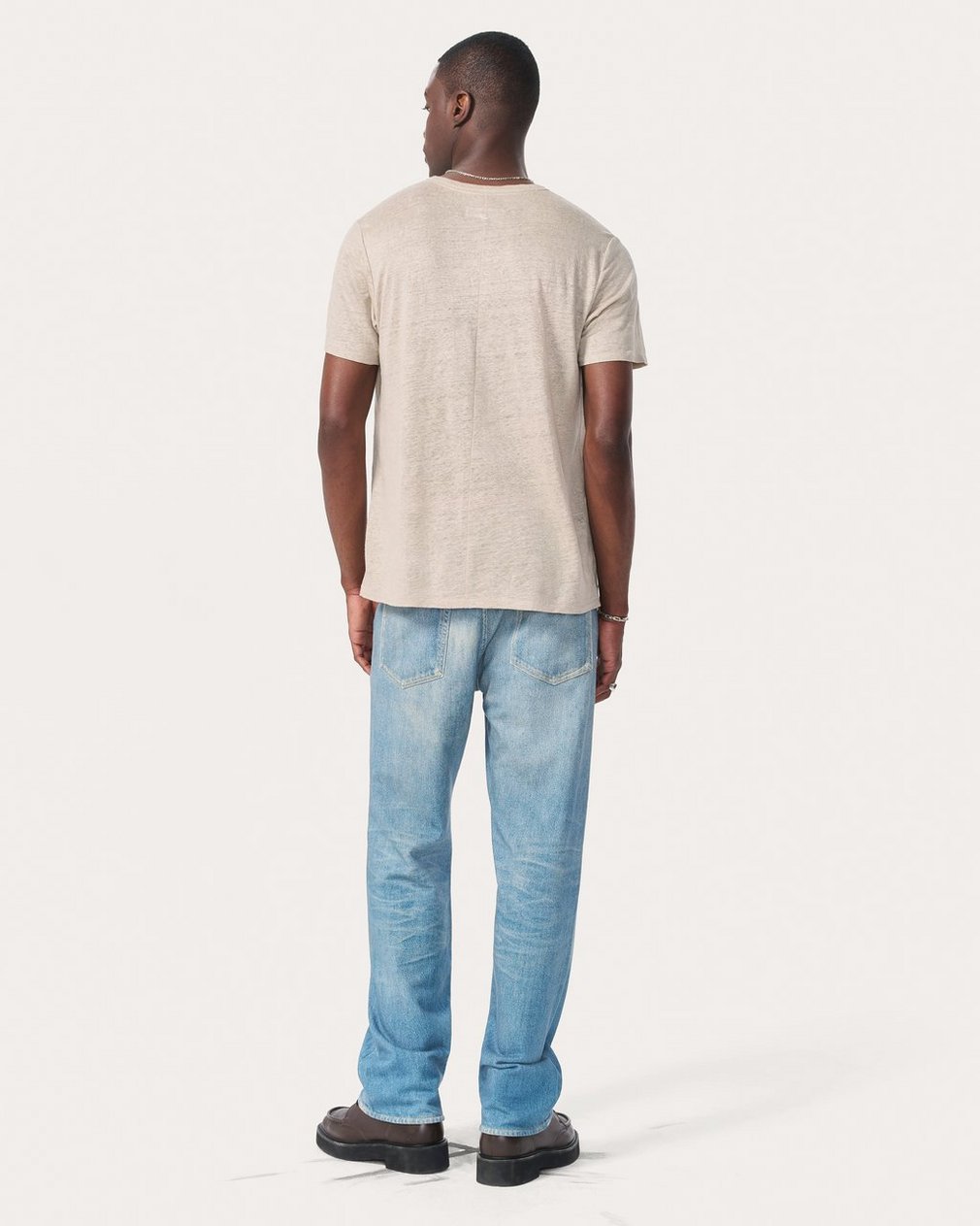 Classic Linen T Shirt Aged Taupe - Image 6