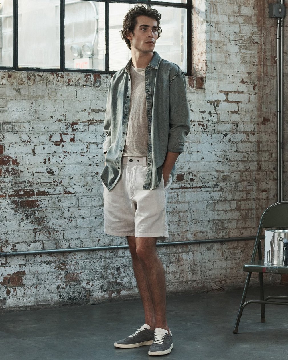 Classic Linen T Shirt Aged Taupe - Image 7