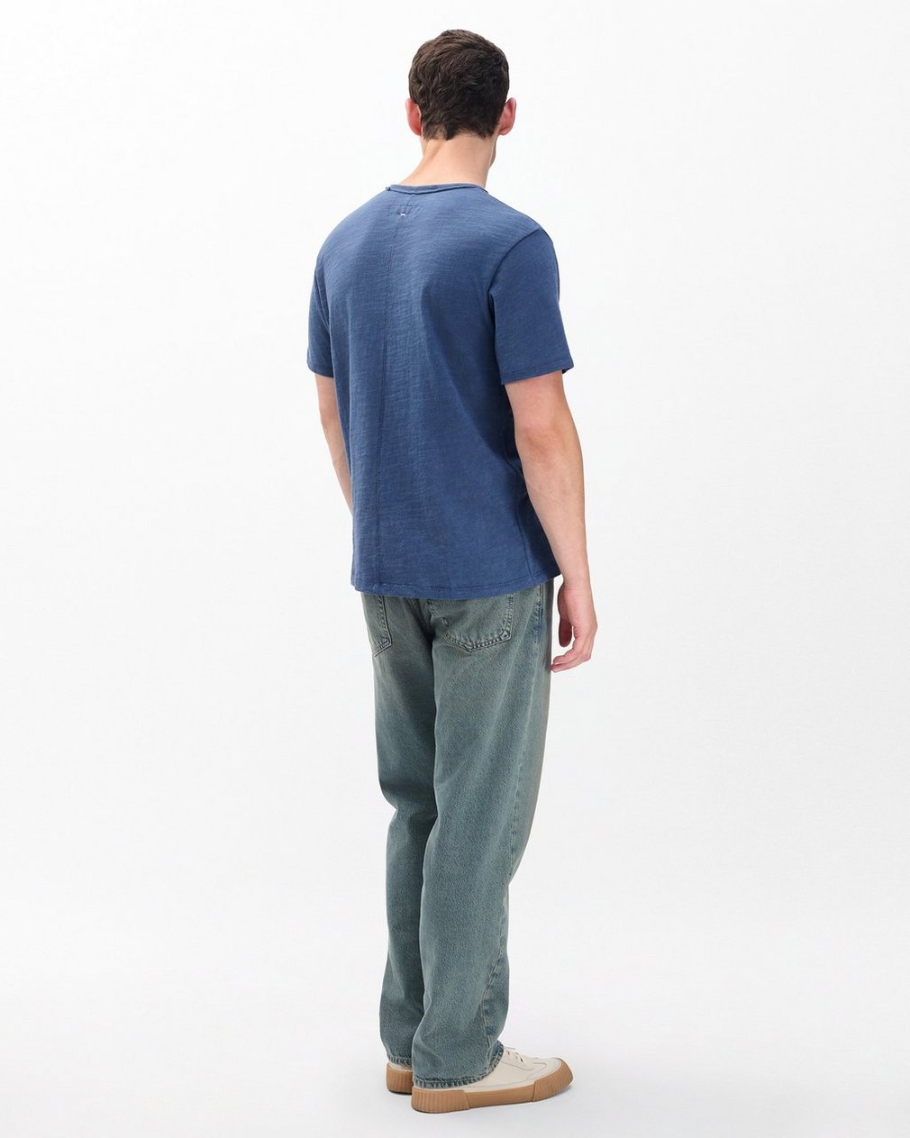 Classic Flame T Shirt Worn Indigo - Image 5