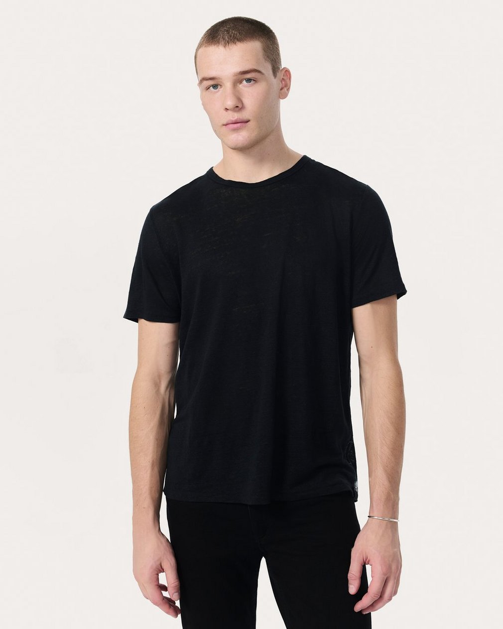 Classic Linen T Shirt Black - Image 2