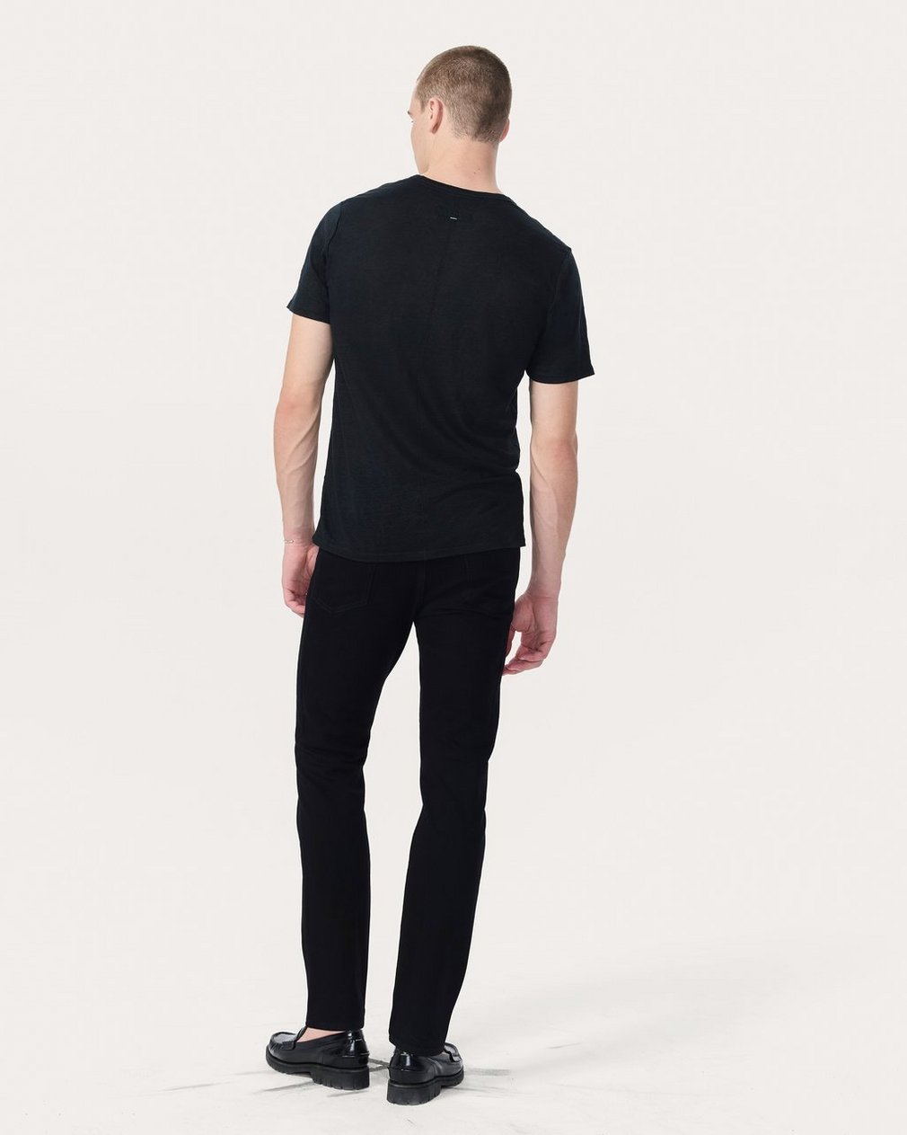 Classic Linen T Shirt Black - Image 6