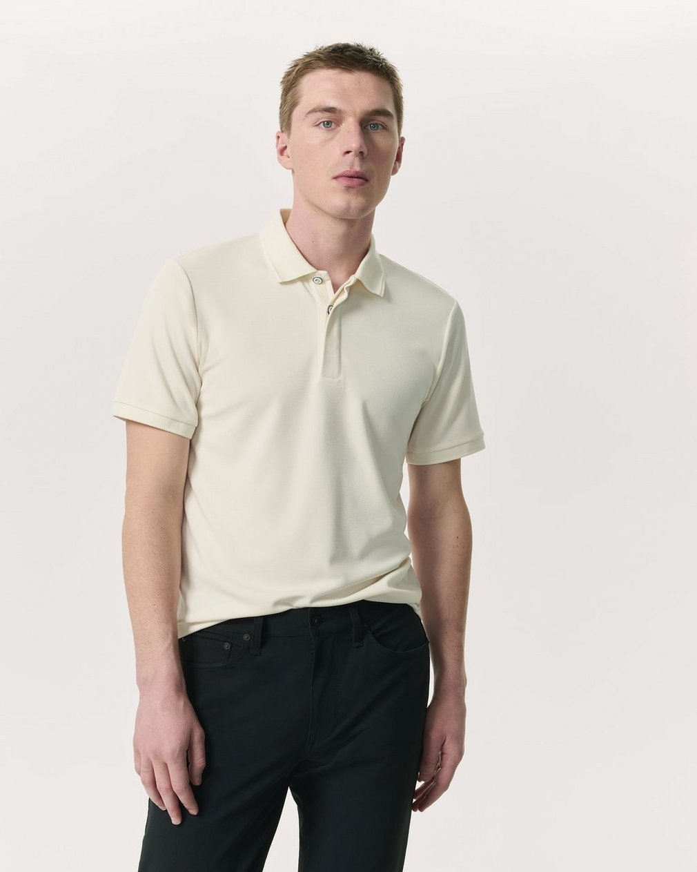 Tech Stretch Piqu?? Polo Chalk - Image 2