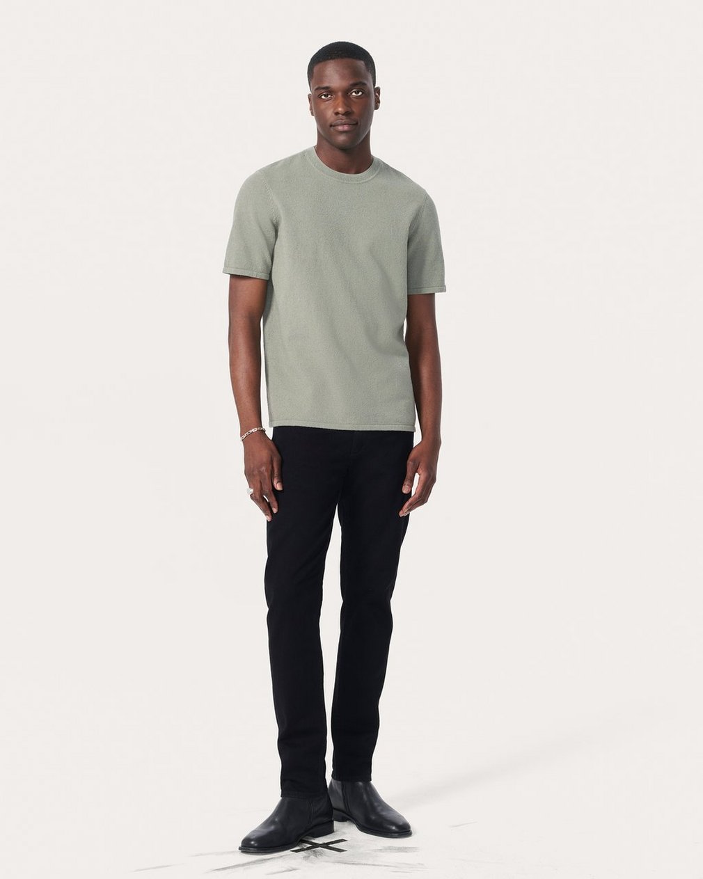 Zuma Knit T Shirt Leaf Grey - Image 3