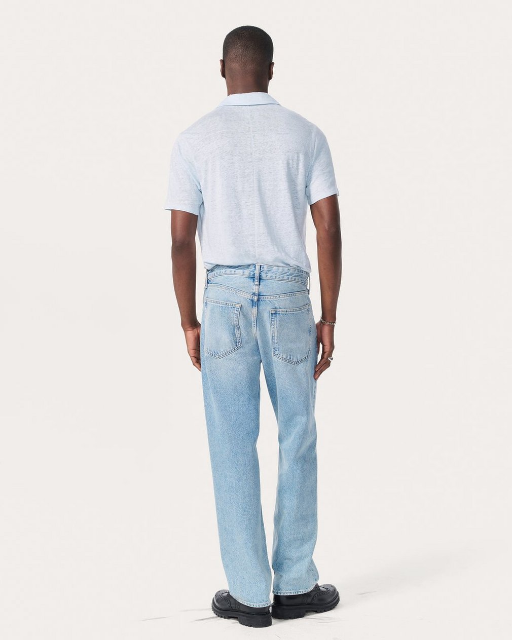 Linen Johnny Collar Polo Arctic - Image 6