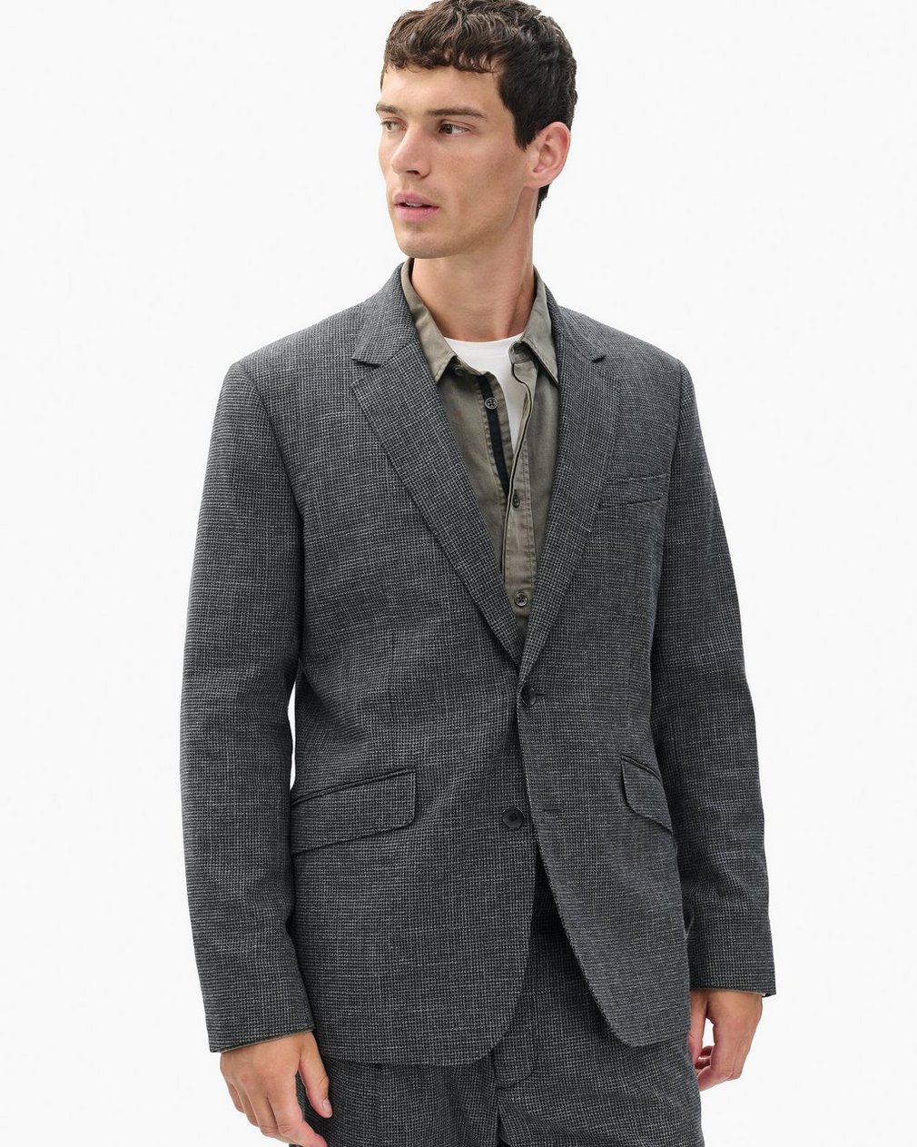 Butler Italian Houndstooth Blazer Black/Grey