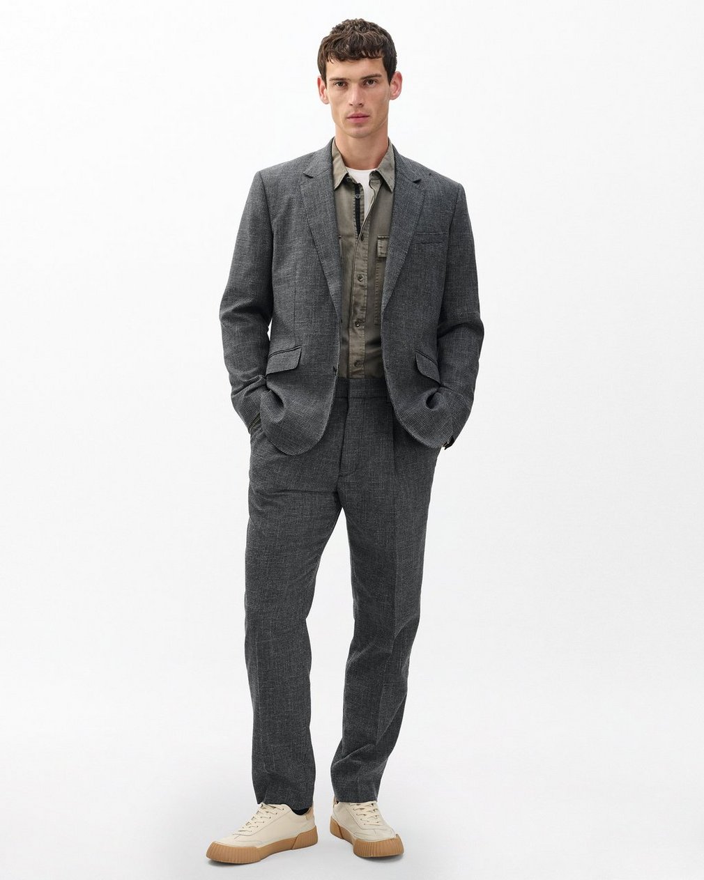 Butler Italian Houndstooth Blazer Black/Grey - Image 2