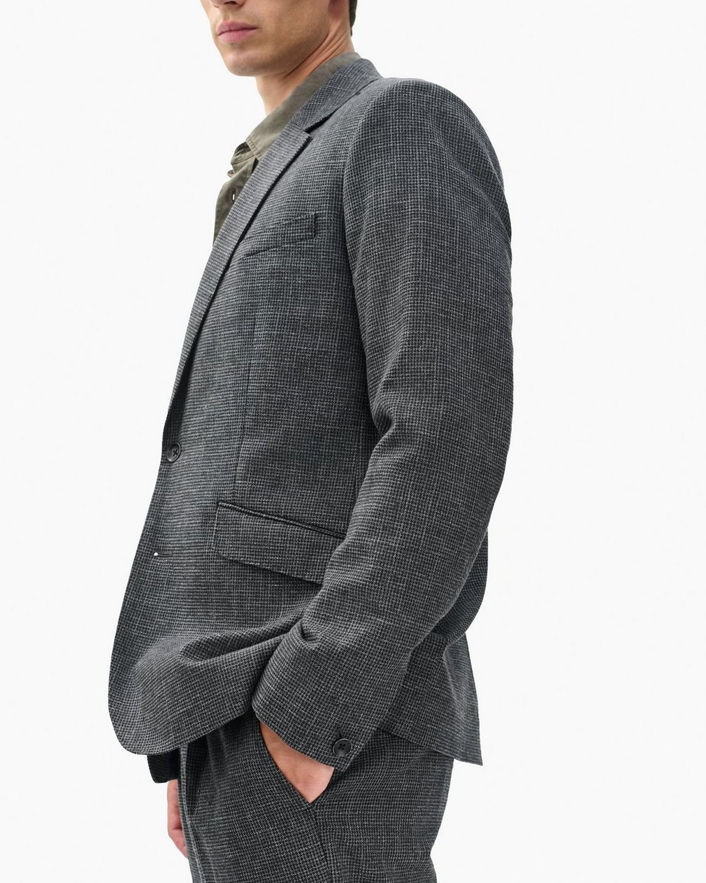 Butler Italian Houndstooth Blazer Black/Grey - Image 4