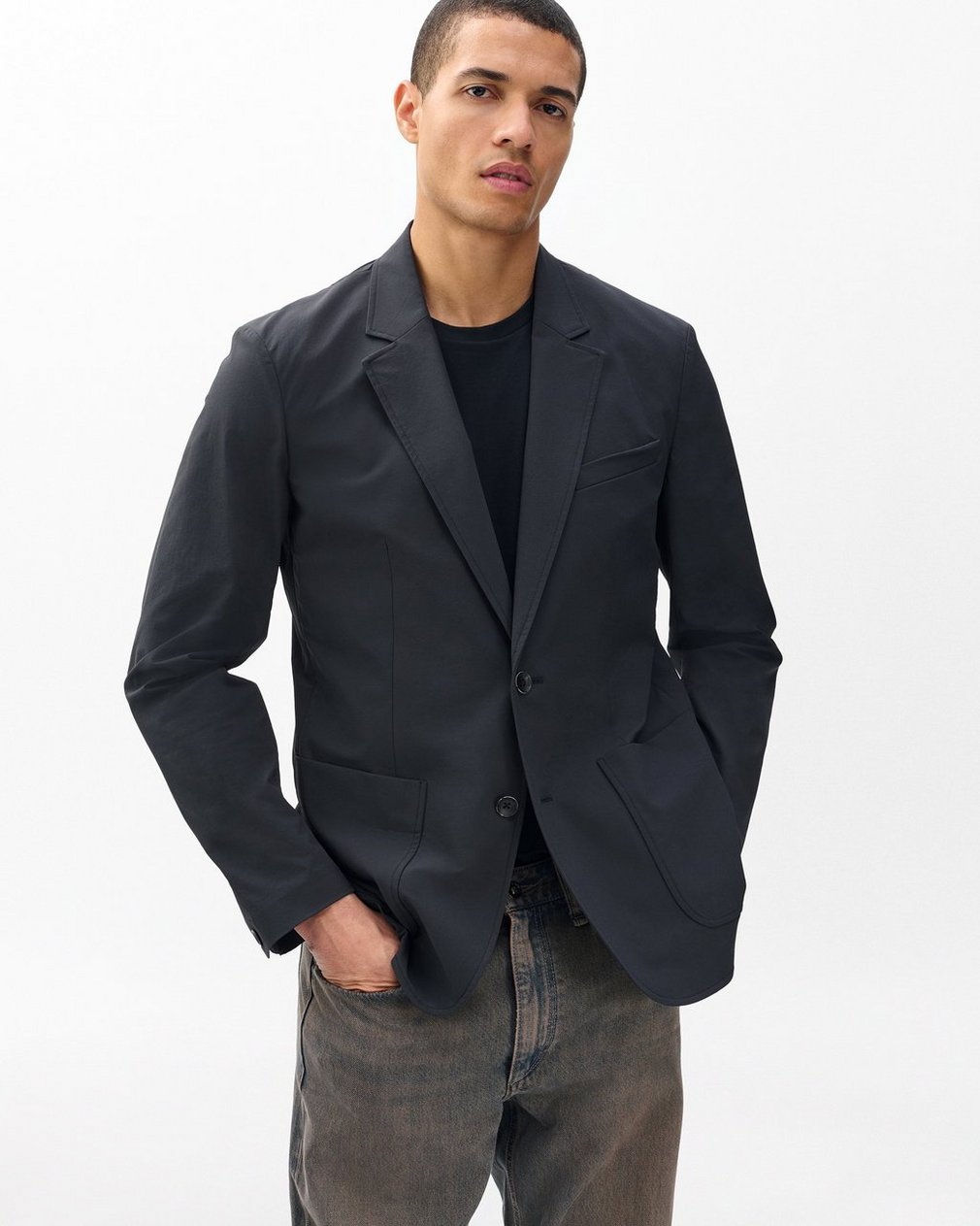 Butler Stretch Nylon Blazer Black