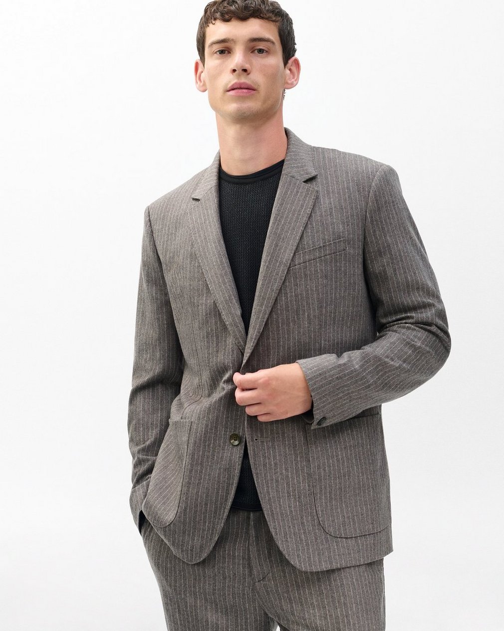 Butler Italian Flannel Blazer Mink Stripe