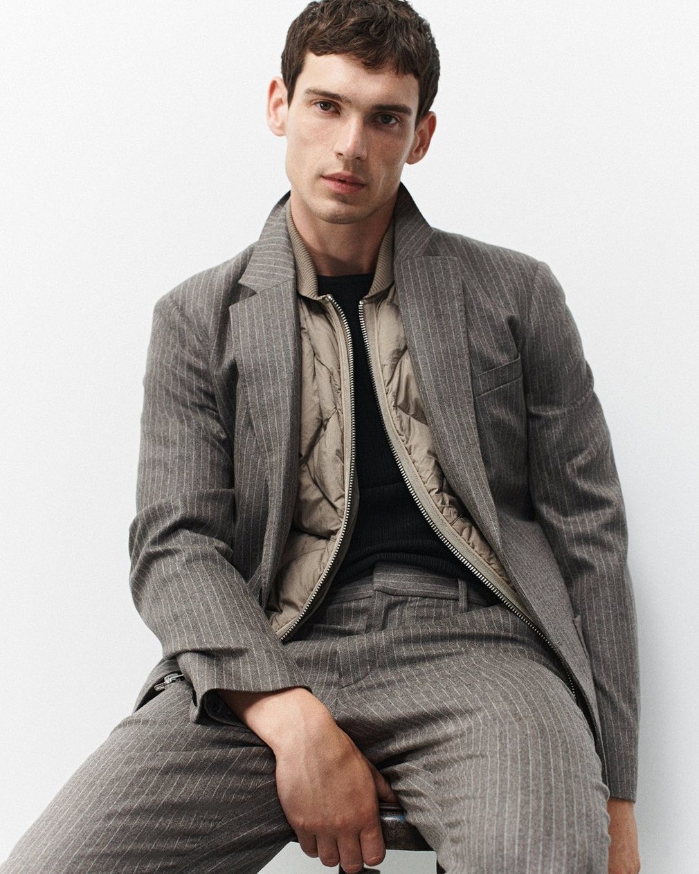 Butler Italian Flannel Blazer Mink Stripe - Image 6