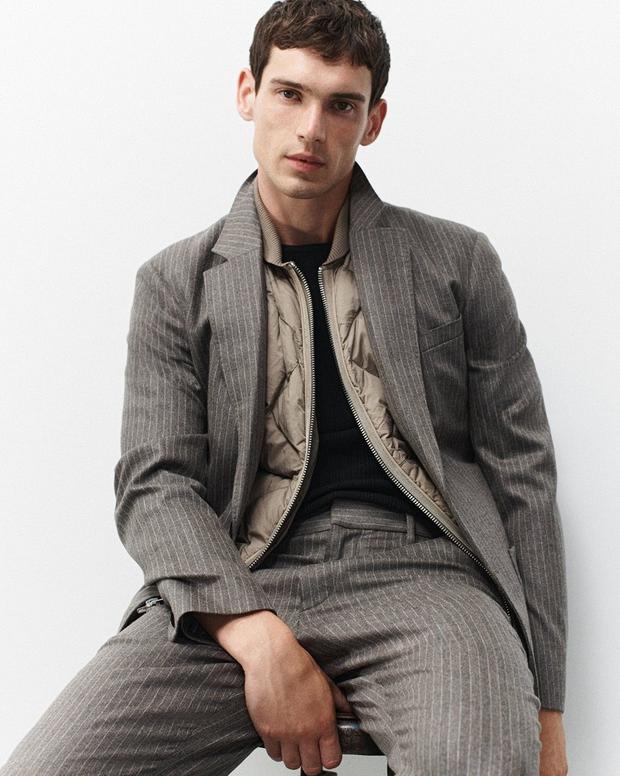 Butler Italian Flannel Blazer Mink Stripe - Image 7