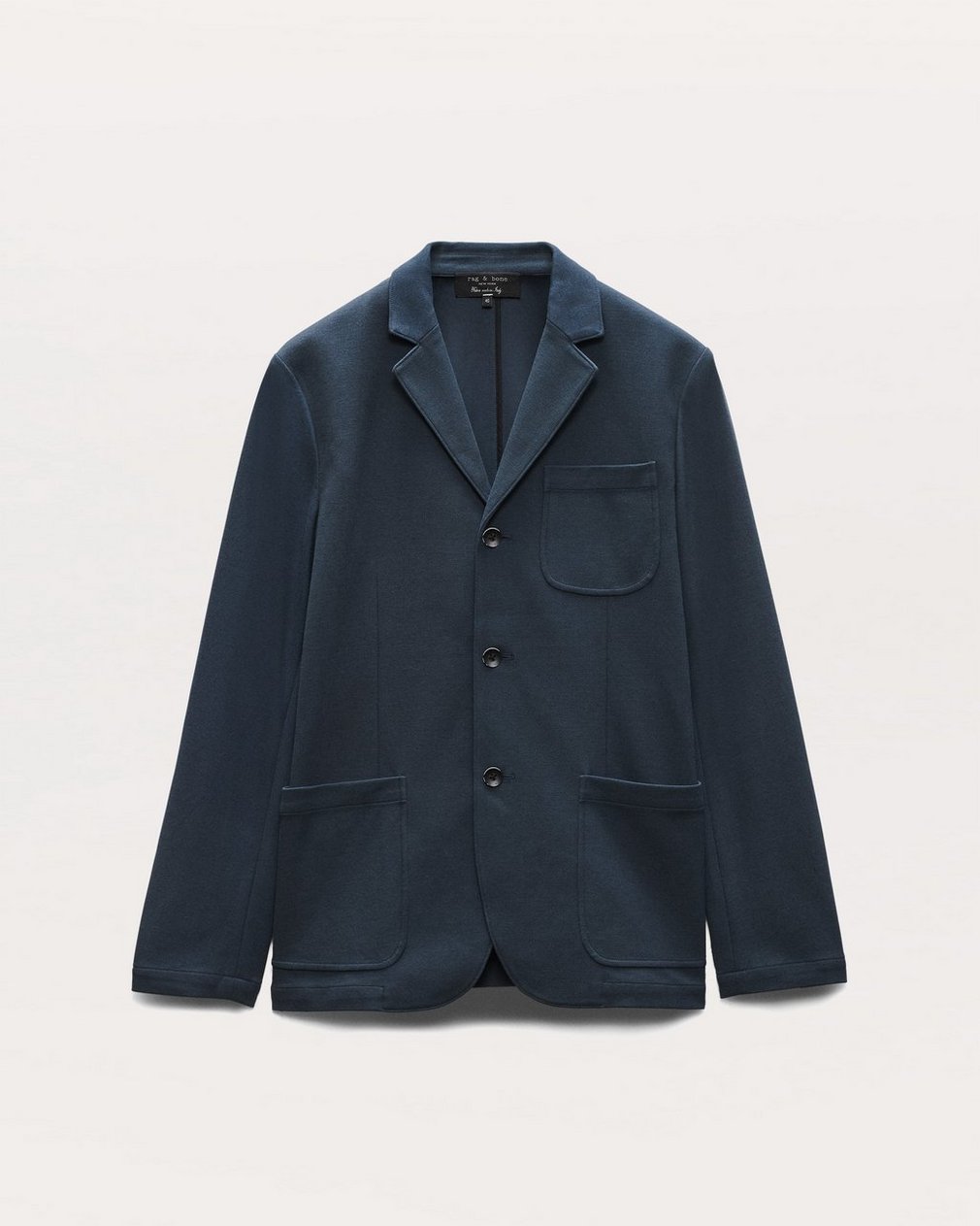 Achilles Italian Cotton-Blend Knit Blazer Ink Blue - Image 2