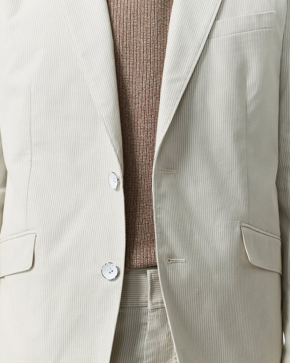 Butler Striped Stretch Cotton Blazer Grey Stripe - Image 3