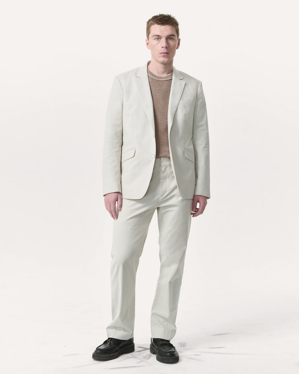 Butler Striped Stretch Cotton Blazer Grey Stripe - Image 4