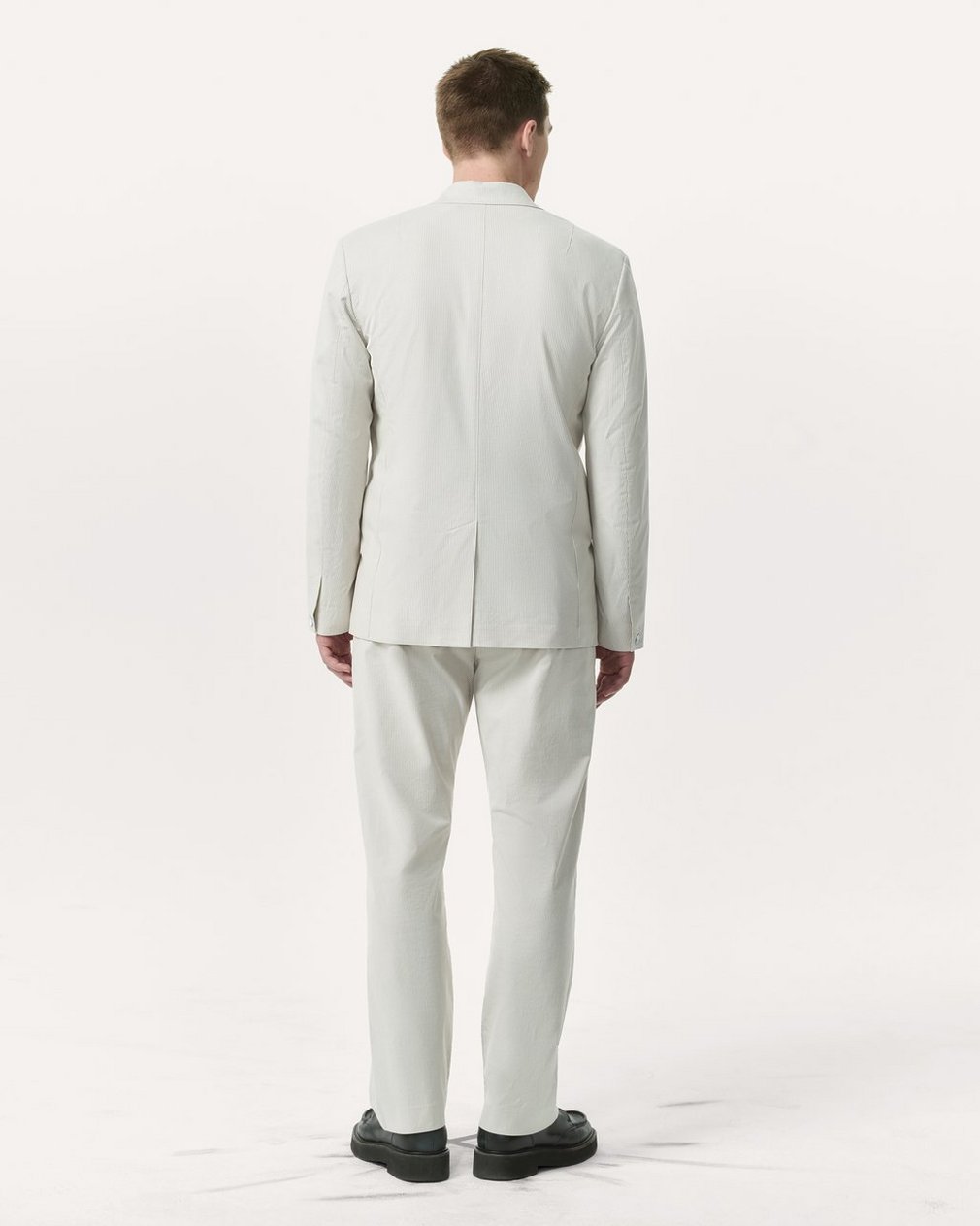 Butler Striped Stretch Cotton Blazer Grey Stripe - Image 5