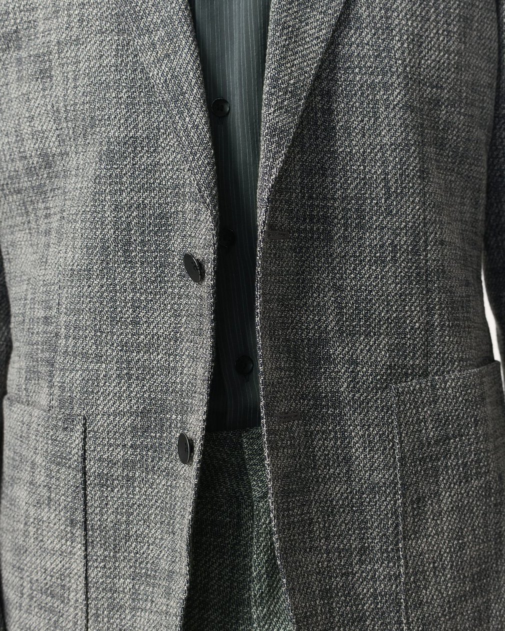 Butler Italian Tweed Patch Pocket Blazer Navy Multi - Image 3