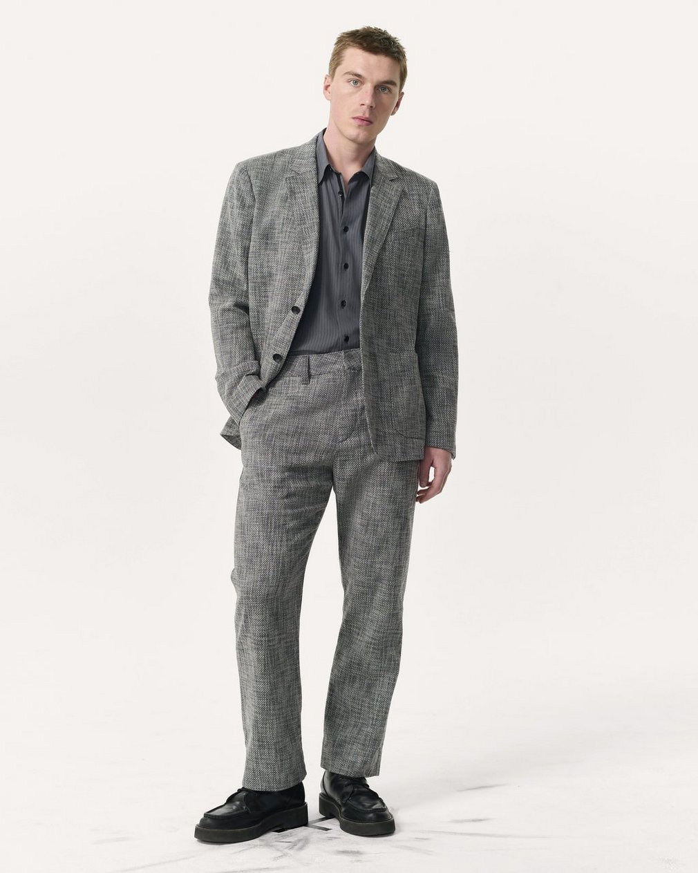 Butler Italian Tweed Patch Pocket Blazer Navy Multi - Image 4