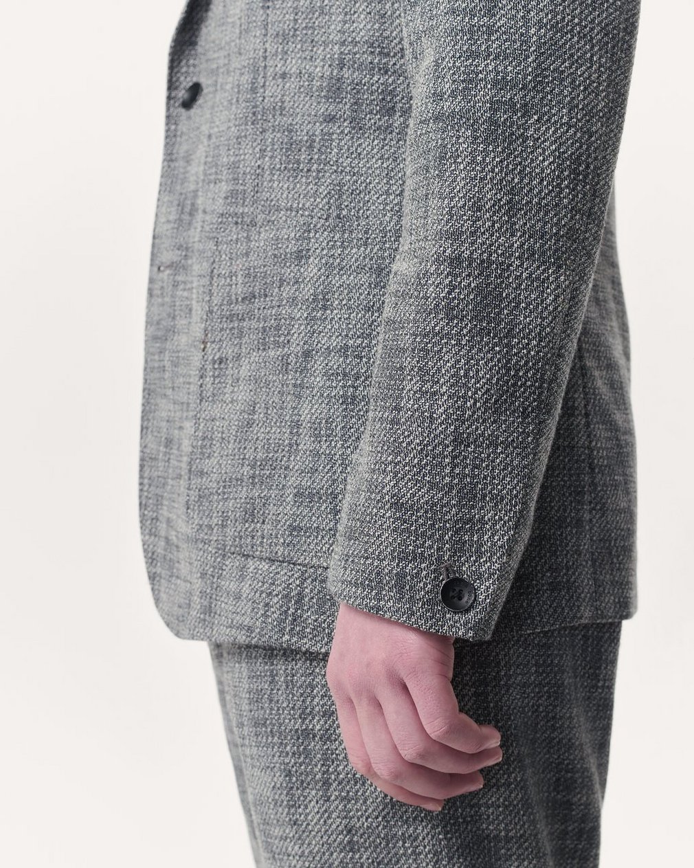 Butler Italian Tweed Patch Pocket Blazer Navy Multi - Image 6