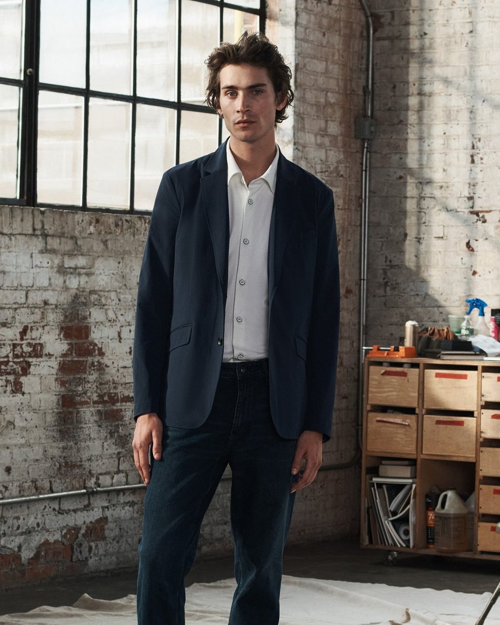 Butler Stretch Nylon Blazer Navy - Image 7