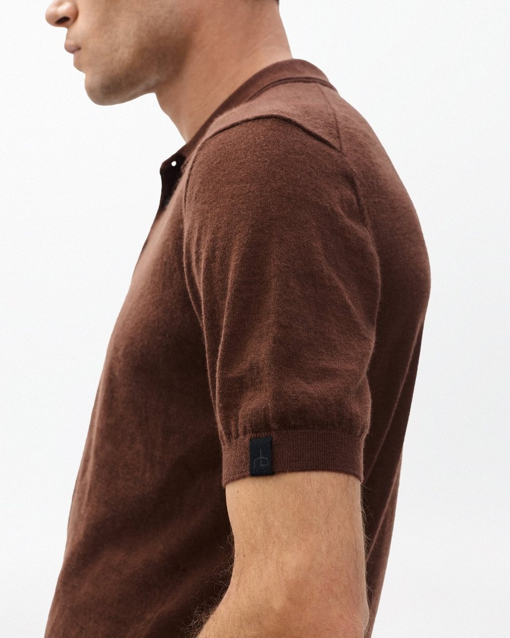 Downing Lightweight Cashmere Polo Brown - Image 4