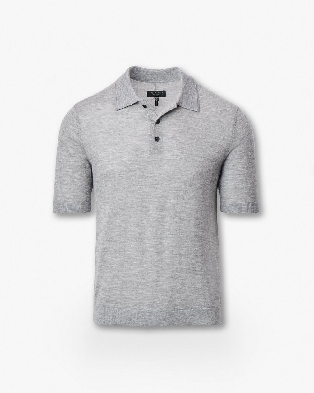 Downing Lightweight Cashmere Polo Heather Grey - Image 2