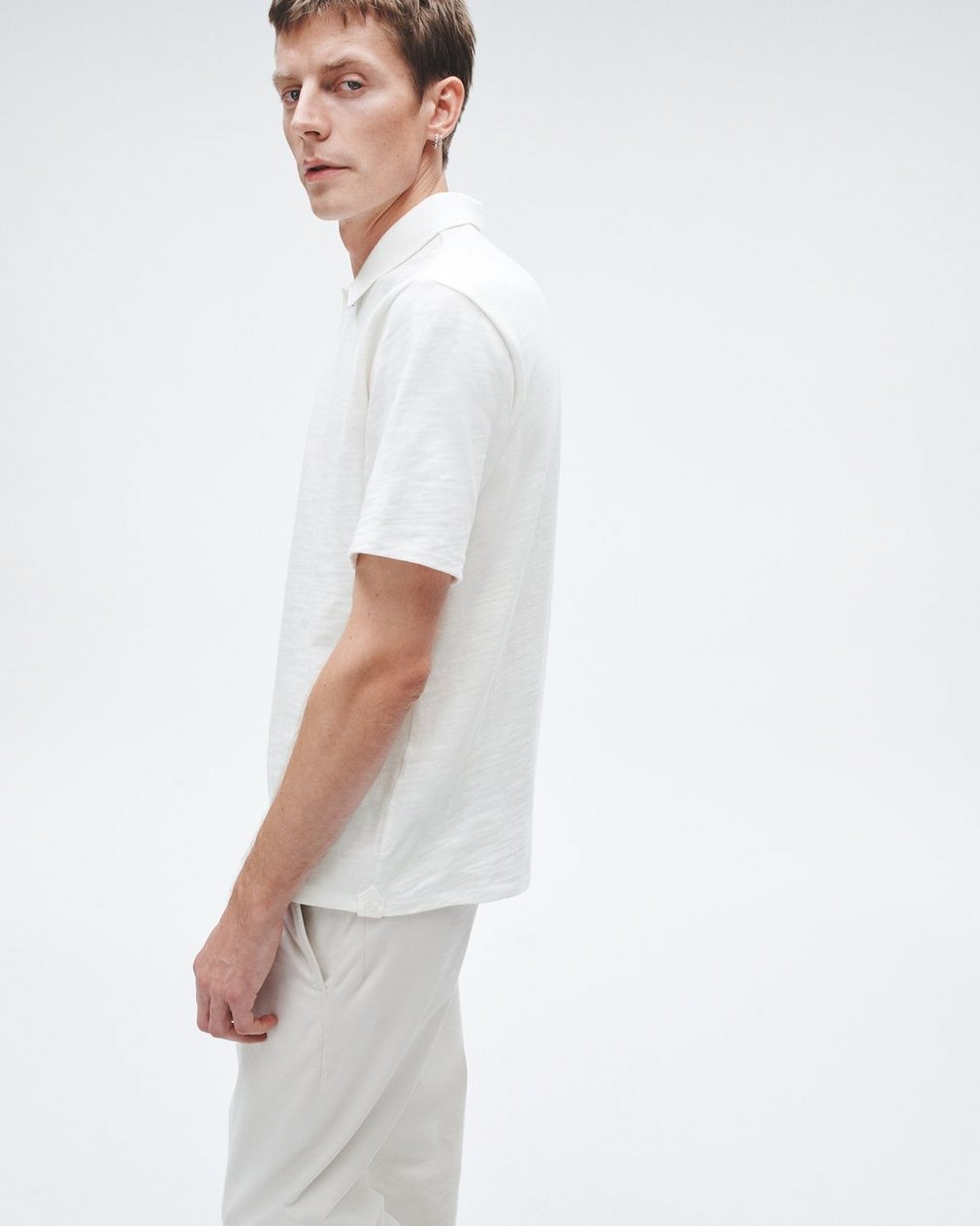 Classic Flame Polo Shirt White - Image 3