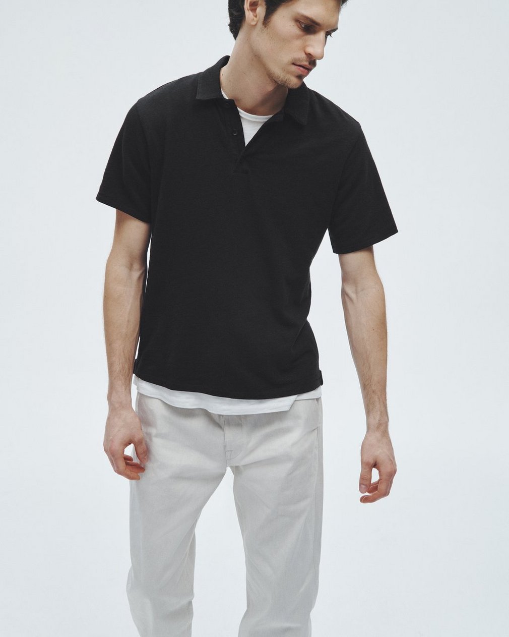 Classic Flame Polo Shirt Black - Image 5