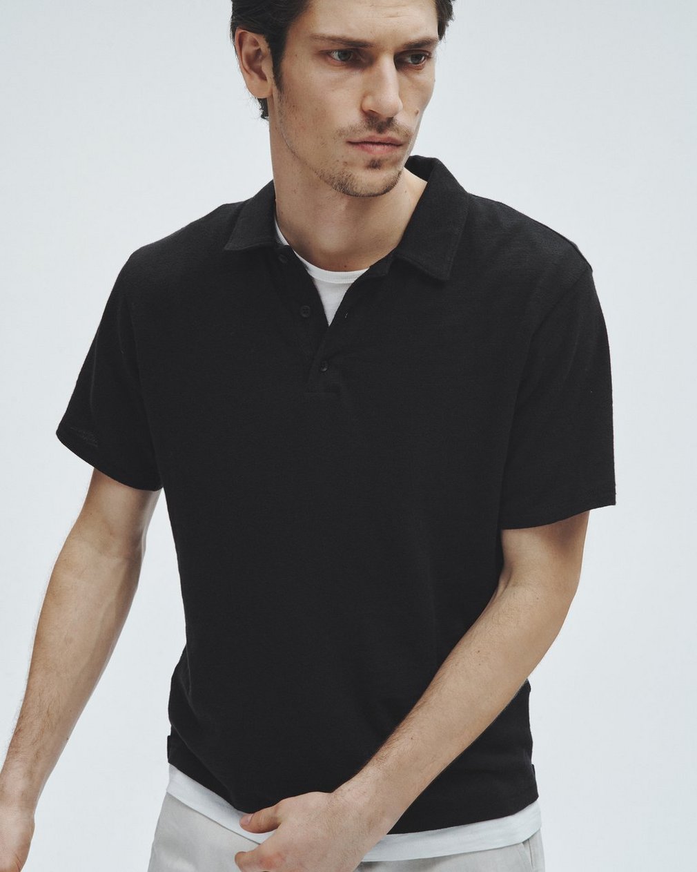 Classic Flame Polo Shirt Black - Image 6