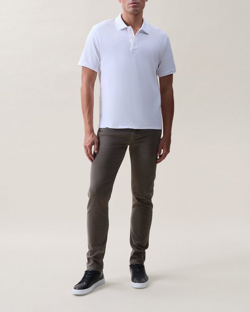 Classic Slub Cotton Polo White