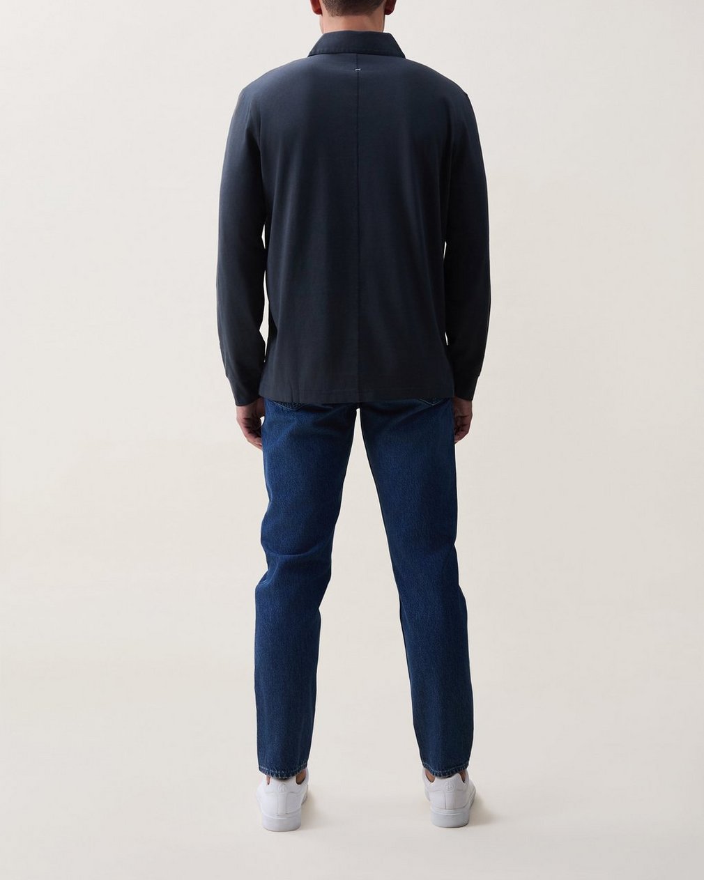 Tomas Washed Cotton Rugby Polo Black - Image 2