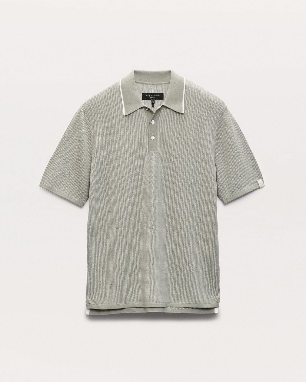 Harvey Knit Polo Shirt Leaf Grey