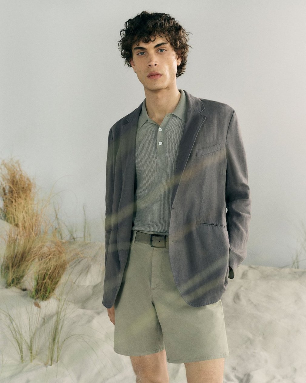 Harvey Knit Polo Shirt Leaf Grey - Image 7
