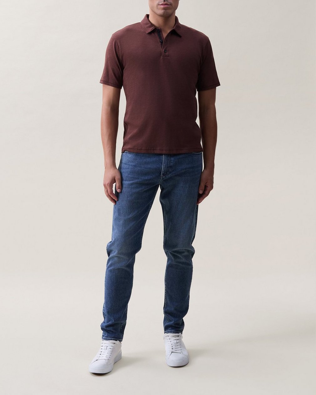 Classic Slub Cotton Polo Espresso