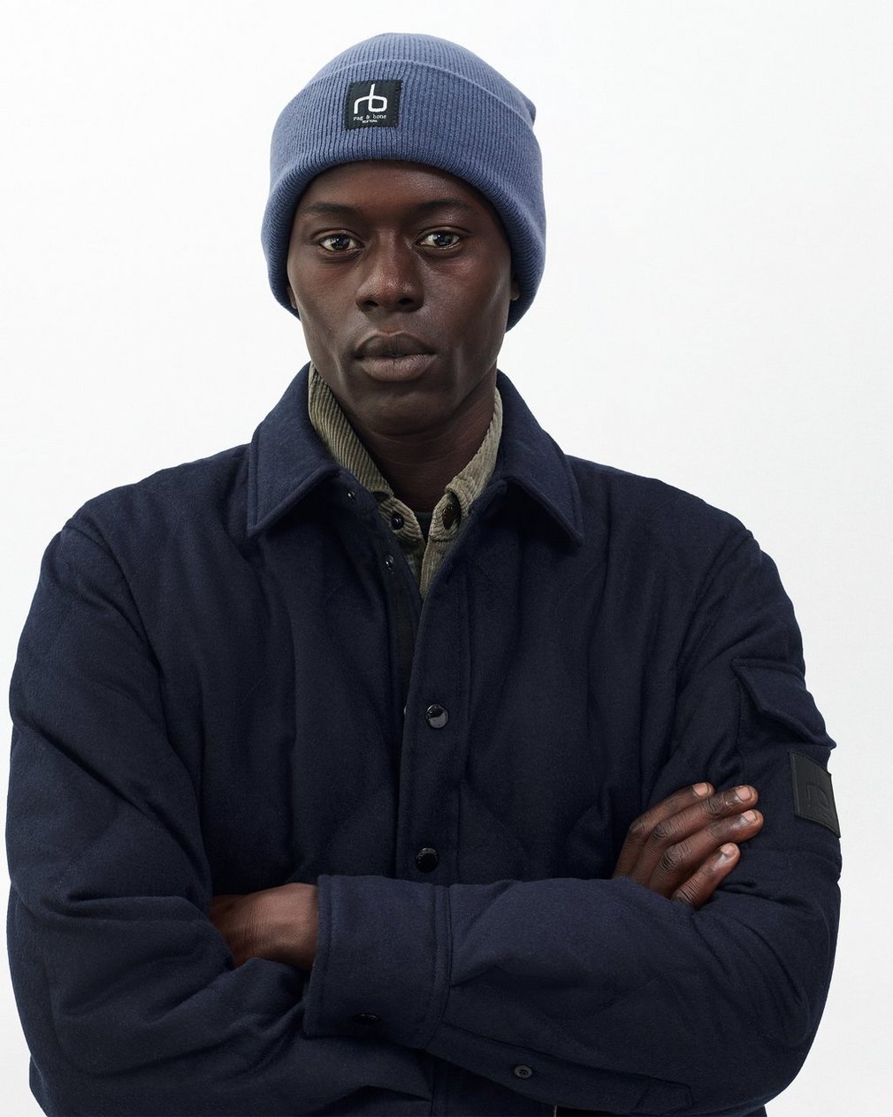 Evan Beanie Worn Indigo - Image 2