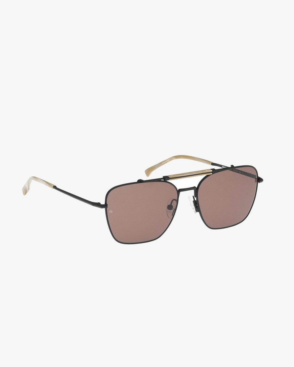 Ryan Square Aviator Sunglasses Black Brown - Image 2